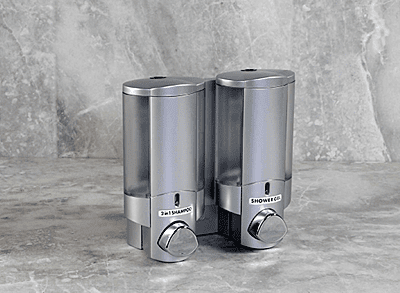 AVIVA Dispenser - 295 ml. Translucent Series-Satin Silver/Translucent/Two Chamber