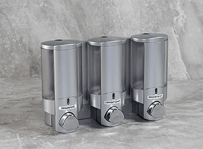 AVIVA Dispenser - 295 ml. Translucent Series-Satin Silver/Translucent/Three Chamber