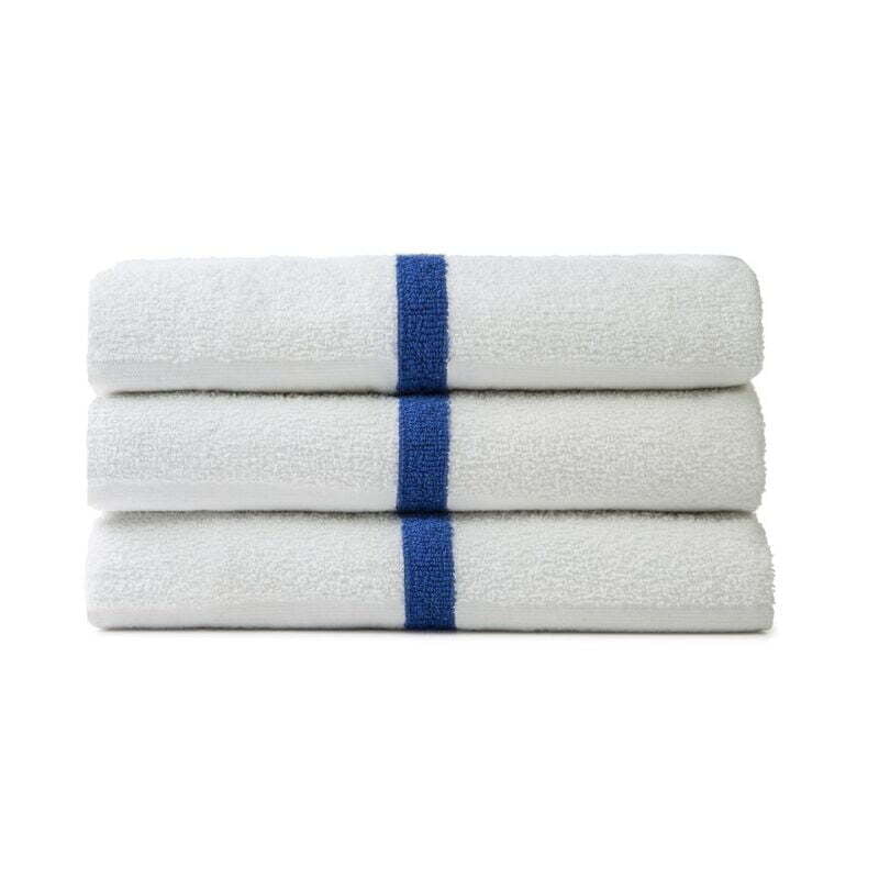 Classic Terry Pool Towel Center Stripe 22" x 44" 6 Lb. - 1 Dozen/Pack