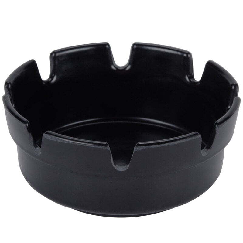Black Plastic Ashtray 8 notches 4 1/4" x 1 3/4" - 12/Pack Black Plastic Ashtray 8 notches 4 1/4" x 1 3/4" - 12/Pack