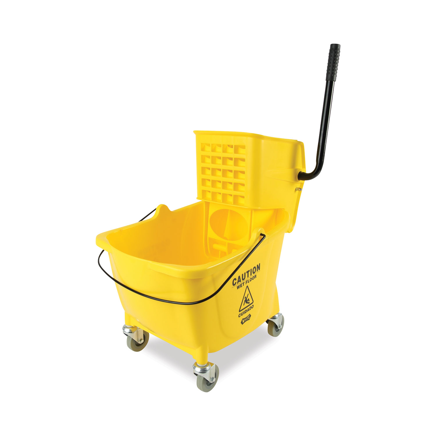 Mop Bucket with Side Press Wringer Combo, Yellow, 35 qt. Mop Bucket with Side Press Wringer Combo, Yellow, 35 qt.