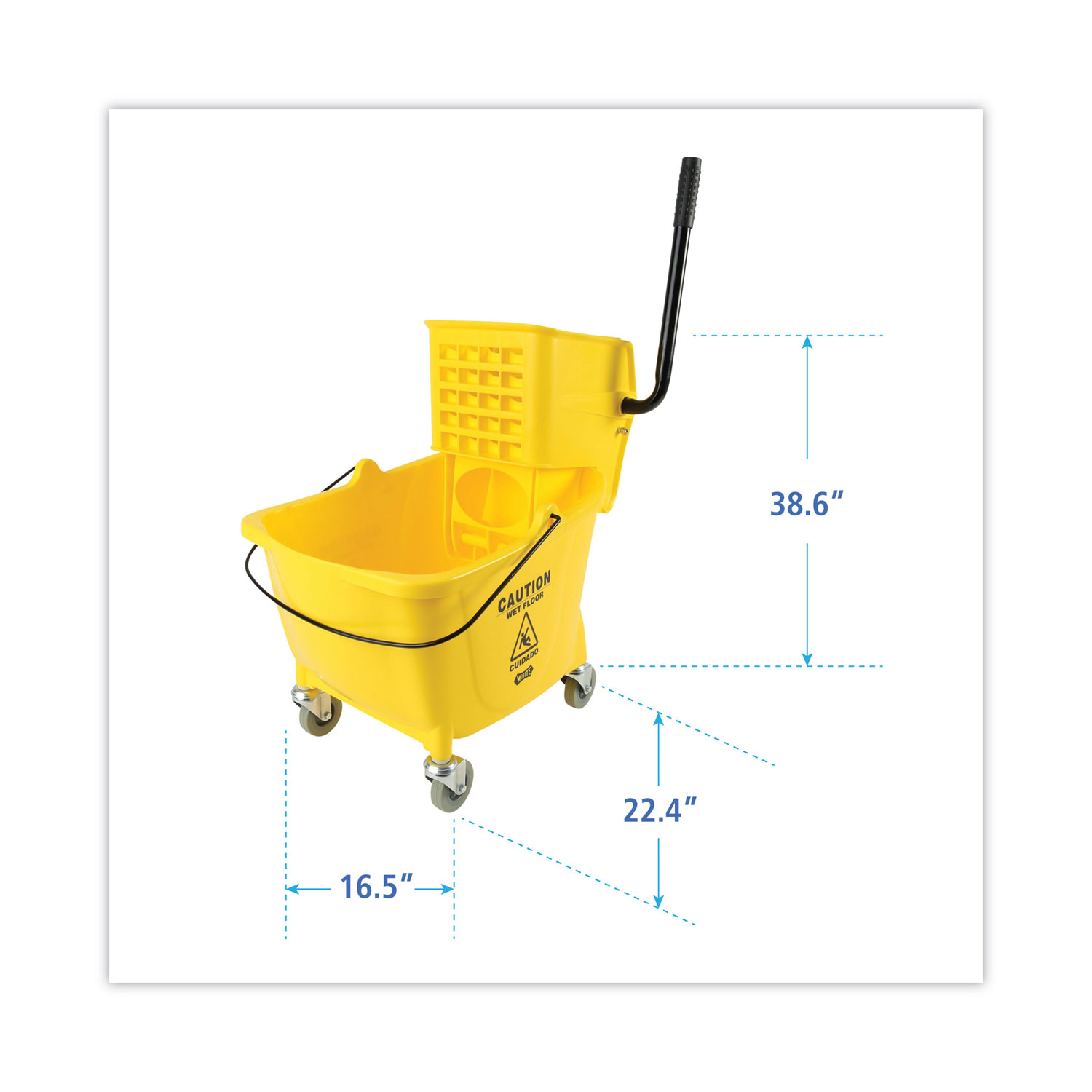 Mop Bucket with Side Press Wringer Combo, Yellow, 35 qt. Mop Bucket with Side Press Wringer Combo, Yellow, 35 qt.