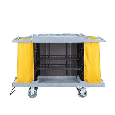 Housekeeping Cart Gray with Bumpers