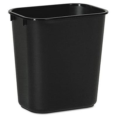 Waste basket Plastic Rectangle 14 Quart Black