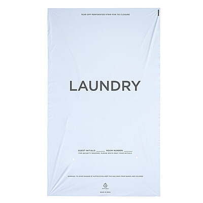 Plastic Hotel Laundry Bag with Tear Stripe - 1,000/Case