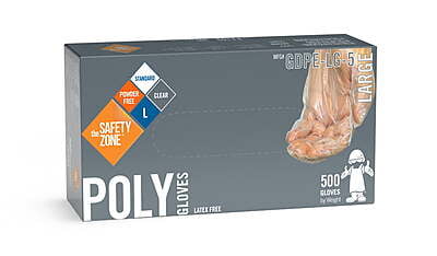 Disposable Poly Gloves Medium for Food Handling - 500/Pack