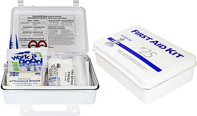 25 Person Plastic First Aid Kit with Wall Mountable Handle, Osha Compliant