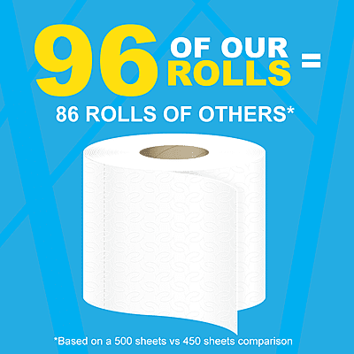 Toilet Paper Eco Premium 2-Ply, 4.0" x 3.5", 500 Sheets - 96 Rolls/ Case Toilet Paper Eco Premium 2-Ply, 4.0" x 3.5", 500 Sheets - 96 Rolls/ Case
