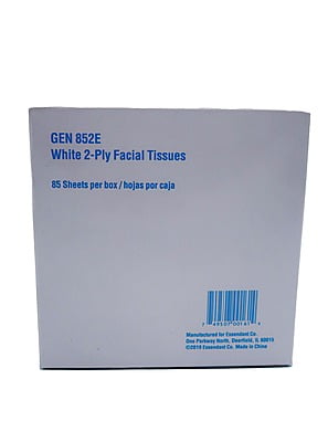 Facial Tissue Cube Box, 2-Ply, White, 85 Sheets/Box - 36 Boxes/Case