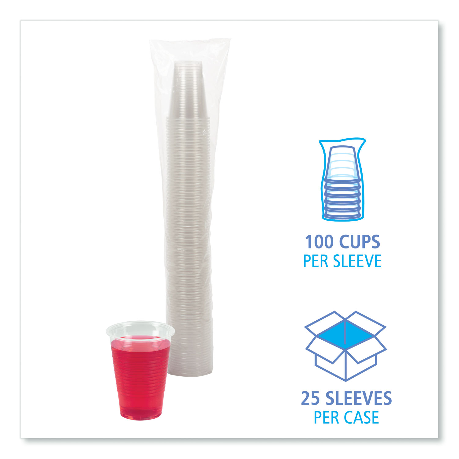 Plastic Cup Unwrapped 9 oz - 2500/Case