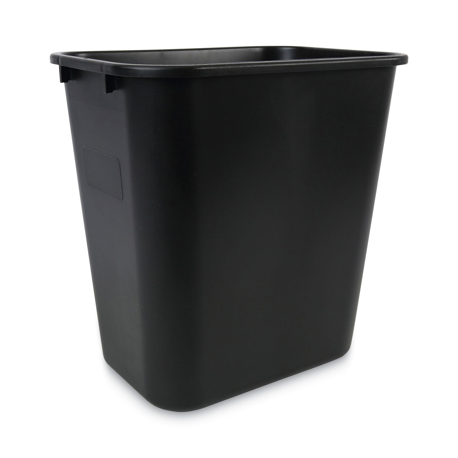 Waste Basket Plastic Rectangle 28 Quart, Black