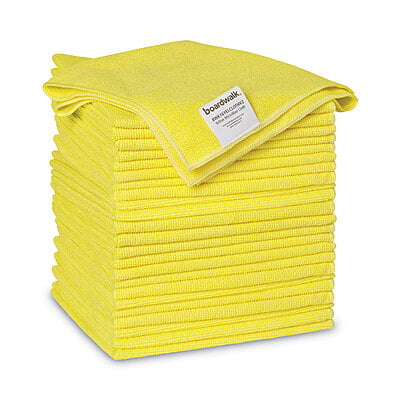 Microfiber Cleaning Cloths, 16" x 16", Yellow, 24/Pack