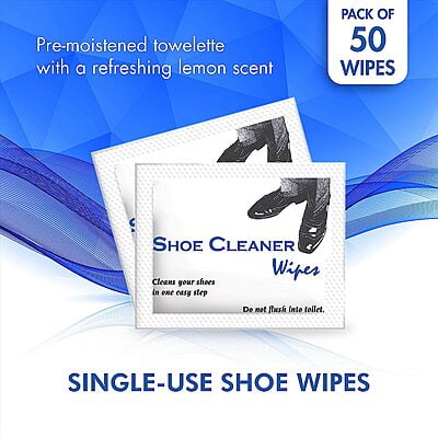 Shoeshine Wipes Individual Wrapped, 6" x 5" - 1,000/Case