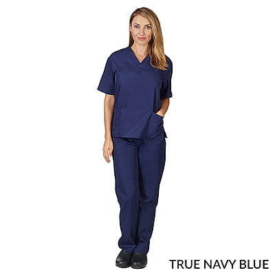 Scrub Set 2 Pockets (Top and Pants) Navy Blue - Medium