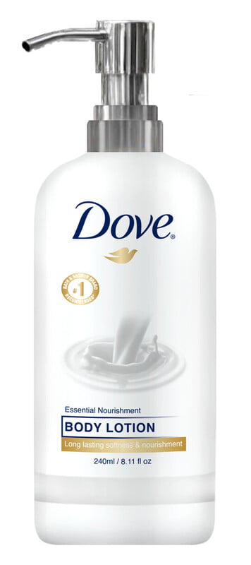 Dove Essential Nourishment Body Lotion Bottle with Pump 240 ml. - 24/Case