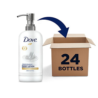 Dove Essential Nourishment Body Lotion Bottle with Pump 240 ml. - 24/Case