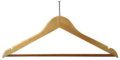 Men Ball top Wooden Hanger, Natural - 100/Case