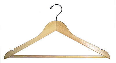 Men Open Hook Wooden Hanger, Natural - 100/Case