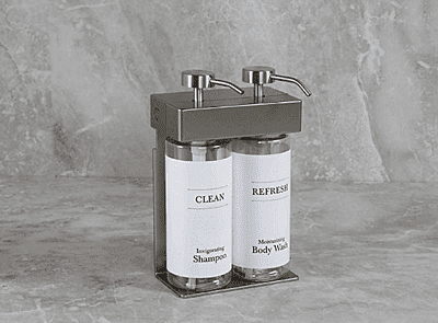 SOLera Dispenser - 360 ml. Oval Bottles-White/Two Chamber