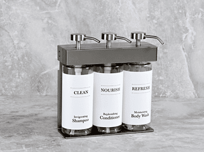 SOLera Dispenser - 360 ml. Oval Bottles-White/Three Chamber