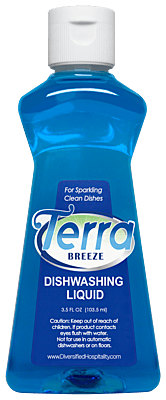 Terra Breeze Dishwashing Liquid, Original Scent, 3.5 oz/100 ml. Bottle - 72/Case