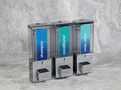 iQon Dispenser – 375 ml. Transparent Series-Chrome/Translucent/Three Chamber
