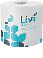Premium Toilet Paper Livi VPG Select 2-Ply, 4.45" x 3.98", 500 Sheets - 80 Rolls/Case
