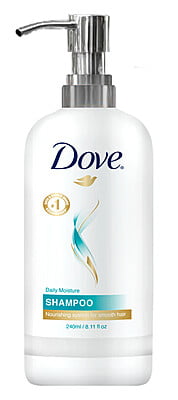 Dove Daily Moisture Shampoo Bottle with Pump, 240 ml. - 24/Case
