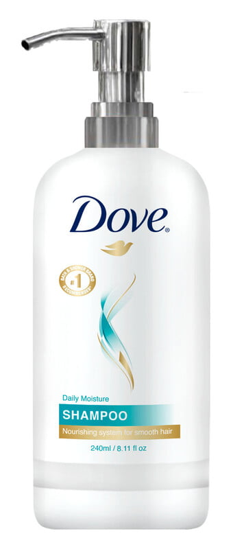 Dove Daily Moisture Shampoo Bottle with Pump, 240 ml. - 24/Case