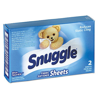 Snuggle Fabric Softener Sheets, Blue Sparkle, 2 Sheets/Box - 100 Boxes/Carton