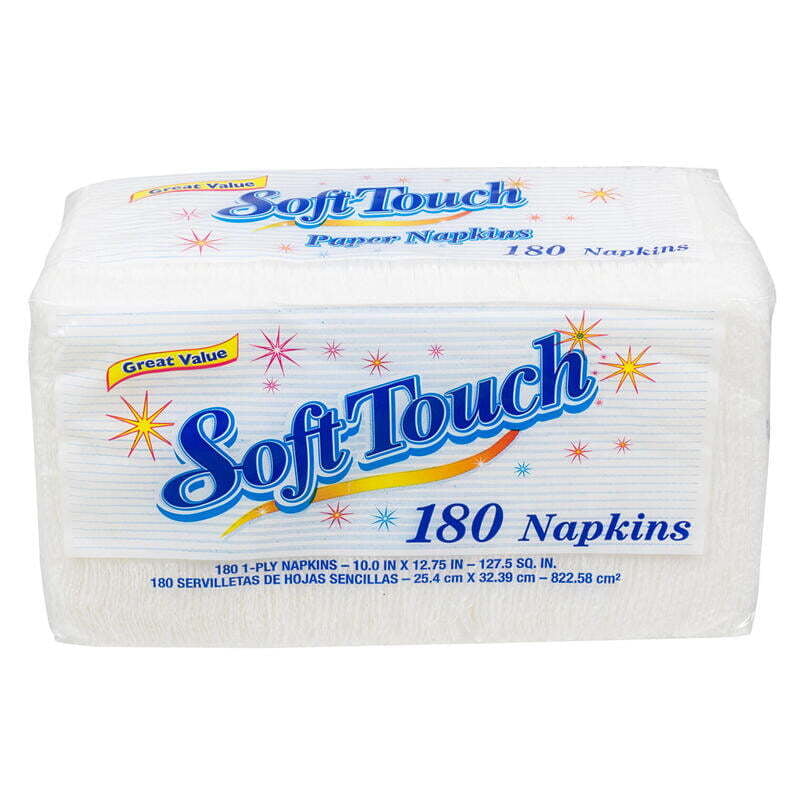 Soft Touch 1-Ply White Lunch Napkins Disposable Paper Napkins 180 Napkins per Pack (18 Packs) - 3240/Case
