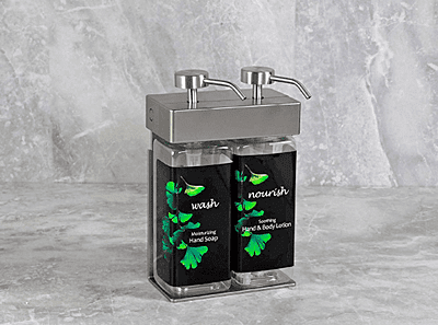 SOLera Dispenser - 440 ml. Rectangular Bottles-Ginkgo/Two Chamber