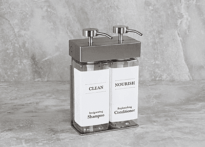 SOLera Dispenser - 440 ml. Rectangular Bottles-White/Two Chamber