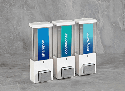 iQon Dispenser – 375 ml. Transparent Series-White/Translucent/Three Chamber